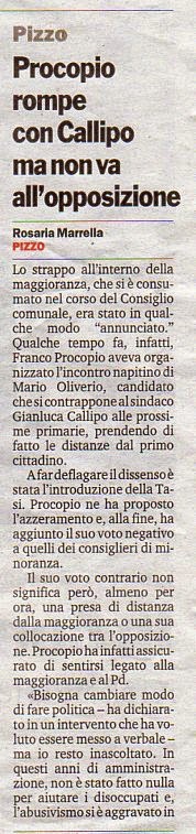 10/9/2014 Comune di Pizzo. Procopio rompe con Callipo ma non va all’opposizione