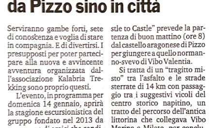 “Castel to Castel”, a piedi da Pizzo sino a Vibo 